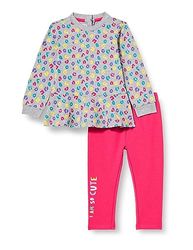 Chicco, Completo: felpa e leggings, Bimba 0-24, Rosa, 3 mesi