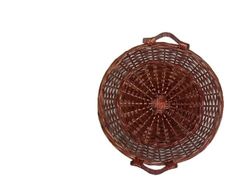 CESTO VIMINI TONDO 33x10cm NOCE