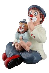 Gildeclown Gilde dekoracyjna figurka klaun Silentium – prezenty dla kobiet i mężczyzn – figurka klauna talizmana talizmana – wielokolorowa – wysokość 9 cm