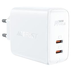 ACEFAST Wall Charger A29 PD50W GAN, 2X USB, 50W (vit)