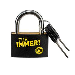 Borussia Dortmund unisex Bvb-hængelås lås, svart/gul, en storlek EU