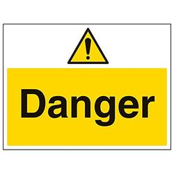 VSafety "Danger" Sign, Landschap, (Pack van 3)