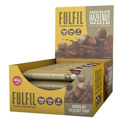 Fulfil Vitamin and Protein Bars (15 x 40g Bars) — Chocolate Hazelnut Whip Flavour — 14g High Protein, 9 Vitamins, Low Sugar