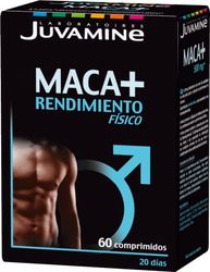 JUVAMINE - Maca + Rendimiento Físico - 60 Comprimidos - 1 Mes - Aumentar Energía y Vitalidad - Mejora el Rendimiento y la Resistencia - Maca - Jengibre - Ginseng