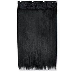 Lullabellz Extensions de cheveux raides épais à clipser, 45,7 cm, noir de jais