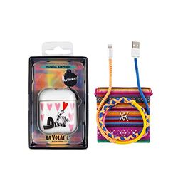 Pack Airpods Hearts + kabel USB-Lightning tråd Lax