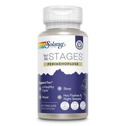 Solaray Perimenopause her Life Stages - Suplementos para la perimenopausia para mujeres, sofocos, apoyo para la menopausia, hecho sin hormonas, 60 cápsulas vegetales'