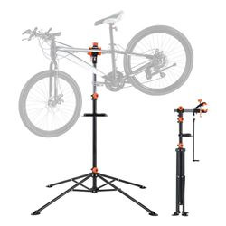 VEVOR Cykelreparationsställ cykelmonteringsstativ, reparationsstativ för cyklar, monteringsstativ för tung belastning 36,3 kg, 1 079,5–1 900 mm höjdjusterbart cykelstativ med fyra ben svart
