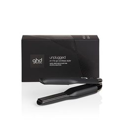 ghd Unplugged Cordless Hair Styler in Black - On The Go Portable Travel Hair Straightener, Top Up Tool