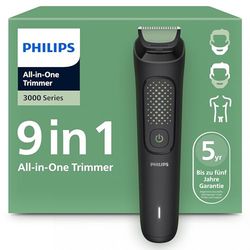 Philips Multigroom 3000 Series All-in-One 9-Piece Trimmer - Shaver and Clipper for Face, Head & Body, Self-Sharpening Skin-Friendly Blades, 12 Length Settings, Model MG3946/15