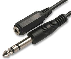 Pro Signal PSG03259 3.5mm Socket to 6.5mm Stereo Plug, 0.5m, Black