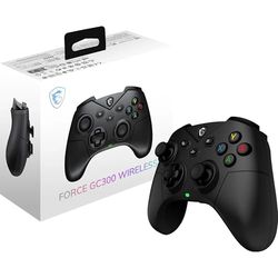 MSI FORCE GC300 WIRELESS WHITE PC Gamepad Controller - 2.4 GHz, Bluetooth, USB Type-C to A - Wired/Wireless, 600mAh Li-ion Battery (20h), Interchangeable D-Pad Covers, Dual Vibration Motors
