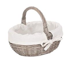 Red Hamper Wicker Shopping Basket, Brown, Small