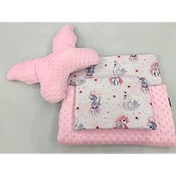 Coussin d'Oreiller Bébé Papillon Couverture pour Bébé Doudou Couverture Rampante 100 % Coton Landau 75 X 50 cm + Coussins Papillon