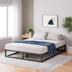 Zinus Joseph Bed 140 x 190 cm – Cadre de lit de 25 cm de Haut avec Rangement sous Le lit – Cadre de lit Plateforme en métal avec Support à Lattes en Acier – Noir