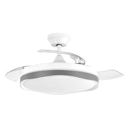 Eden pulse ventilator, wit en grijs, 3 vleugels, 107D, 7200 lm, 6 snelheden, 3 temperaturen, 36,5/49 x 49/107 cm