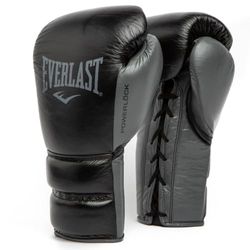 Everlast Unisex - Volwassen Bokshandschoenen Powerlock 2 Pro Lace Trainingshandschoen, Zwart, 12oz
