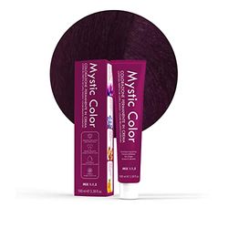Mystic Color - Permanent Cream Coloring with Argan Oil and Calendula - Long Lasting Hair Color - Light Purple Brown Hair Dye Permanent 5.2-100ml