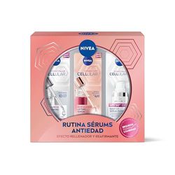 NIVEA Cellular Pack Rutine Siero Antietà Effetto Riempitore e Rassodante, Siero Riempitore Acido Ialuronico (1 x 30 ml) + Siero Lift Bakuchiol (1 x 30 ml) + Siero Fluido SPF50+ (1 x 30 ml)