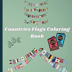 Cute coloring book for kids – Countries flags