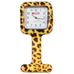 Gima - Montre d'allaitement en silicone, cadran carré, motif léopard