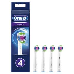 Oral-B Testine per spazzolino 3D bianche, confezione da 4, cartucce di pulizia originali, colore: bianco
