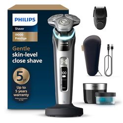 Philips Shaver i9000 Prestige, Wet & Dry Electric Shaver, Dark Slate Nova, with Skin IQ Technology, Triple Lift & Cut System, 360 Rotating Dual SteelPrecision Blades, Beard Styler, Model XP9204/33
