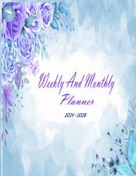 Weekly And Monthly Planner 2024-2028 : 5 Year Monthly Planner 2024-2028 Large Print With Calendar , Holidays , Contacts , Passwords , Notes Pages ...
