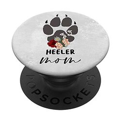 PopSockets Paw Print Flower Heeler Mom Cute Australian Cattle Dog Women PopGrip: Impugnatura per Telefoni Cellulari e Tablet Intercambiabile