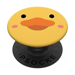 Cara de Pato Goma Amarilla Pato Lindo Pato Rubber Duck PopSockets PopGrip: Agarre intercambiable para Teléfonos y Tabletas