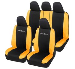 Auto Accessori Lupex Housse de siège Auto Universelle modèle Racing, Housse de siège Avant et arrière, en Polycoton (Noir - Jaune)