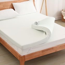 EGO HOME Premium geltopper, 90 x 200 cm, 5 cm, H2, zacht, gelschuim met groene thee-extract, antibacteriële ademende overtrek, Oeko-Tex®-gecertificeerd, matrastopper voor boxspringbed/slaapbank