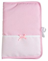 FILET - Copertina per Libretto Sanitario Neonati da Ricamare, Idea Regalo Nascita da Personalizzare, Compatibile con Chaier de Santé de l'Enfant Formulaire CERFA no 12593 * 02, Made in Italy, Rosa