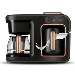 Karaca Hatır Plus Mod 5 en 1, 750 ml, thé/café filtre et machine à café turque Black Copper, pour café, thé, lait et café turc, 1385 W, 5 + 5 tasses