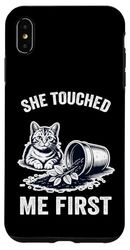 She Touched Me First Cat Plant Kitten Plants Amoureux des chats Coque pour iPhone XS Max