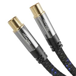 KabelDirekt – Cavo antenna TV 4K, cavo coassiale – 1,5 m – con connettore in metallo infrangibile per la TV digitale e analogica – intrecciato (intrecciato, connettore antenna su presa)