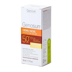 Genosun | Fotoprotector Facial Fluido SPF50 | Protector Solar Todo Tipo de Pieles | Antiaging | Absorbe Rayos UVA y UVB | Previene el Envejecimiento Cutáneo y el Eritema Solar | 50 ml