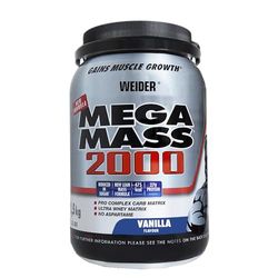 Weider Mega Mass 2000 Sabor Vainilla (1500 g) 67% de hidratos y 16% proteínas, negro