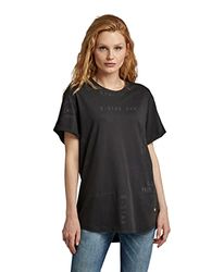 G-STAR Raw Lash Fem Losse tops voor dames, meerkleurig (Dk Black Type Face 2.0 D16902-c334-d558), XXS