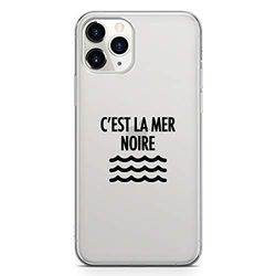 Zokko Beschermhoes voor iPhone 11 Pro C'est la Zee, zacht, transparant, zwarte inkt.