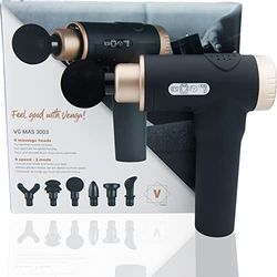 Venga! Diepgeweven massagepistool, 6 massagekoppen, 9 snelheden, 2 modi, zwart/koperkleurig, VG MAS 3003