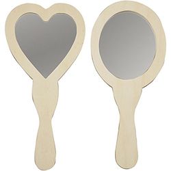 Hand Mirrors, size 23-24 cm, plywood, 2asstd