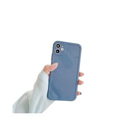 Compatibel met iPhone 12, hoes van 6,1 inch, ultra slim, beschermhoes van schokbestendige siliconen met zachte, krasbestendige microvezelvoering, blauw