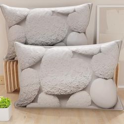 PETTI Artigiani Italiani - Lot de 2 Taies d'Oreillers 80x40 cm 100% Microfibre Hypoallergénique, Housse Oreiller Rectangulaire Shabby Blanc, Paquet de 2, Fabriqué en Italie