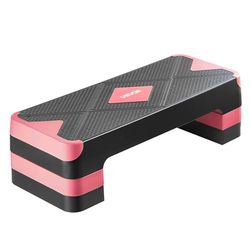 VEVOR Stepper per Esercizi Aerobici Portatile Piattaforma Carico 250 kg per Allenamento a Casa Palestra Altezza Regolabile, Stepper Aerobica Superficie Antiscivolo per Palestra a Casa, Rosso