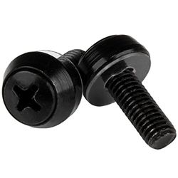 StarTech.com M6 x 12mm - Screws - 50 Pack, Black - M6 Mounting Screws for Server Rack & Cabinet (CABSCREWSM6B)