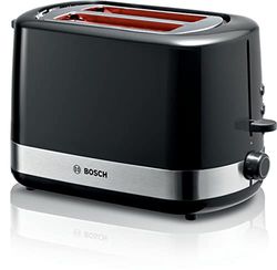 Bosch Elettrodomestici, Tostapane compatto, TAT6A513, con funzione scongelamento/riscaldamento, 800 W, colore: Nero