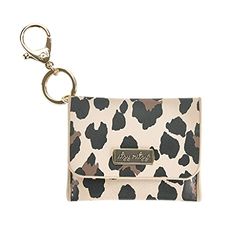 Itzy Ritzy Itzy - Mini Cartera para Tarjetas y Llavero con abalorio; se Puede enganchar a la Bolsa de pañales, Bolso, Bolsa de Viaje o Llavero; Leopardo