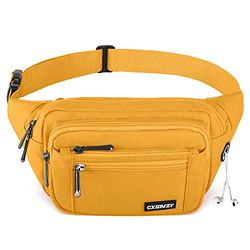 CXWMZY Sac Banane pour Homme et Femme avec Plusieurs Poches, imperméable, décontracté, pour Les Voyages Disney, Le Cyclisme, la Course à Pied, la randonnée, Jaune, Taille Unique, Moderne
