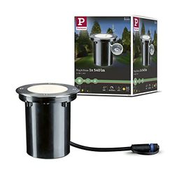 Paulmann 93907 Outdoor Plug&Shine Encastrés Sol LED, IP67, 609lm, 3000K, 24V, orientable, 20°, Argent